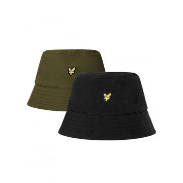 Lyle & Scott Ripstop Reversible Bucket Hat (Black/Olive) Original